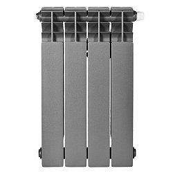 Радиатор Stout TITAN VENTIL 500 SRB-3320-050004 7024, 4 секции, биметаллический, нижнее правое подключение, графит RAL 7024