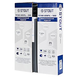 Радиатор Stout TITAN VENTIL 500 SRB-3320-050004 7024, 4 секции, биметаллический, нижнее правое подключение, графит RAL 7024