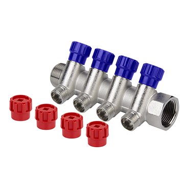 Изображение товара Коллектор с вентилями Tebo, 3/4"х4х1/2", НАР
