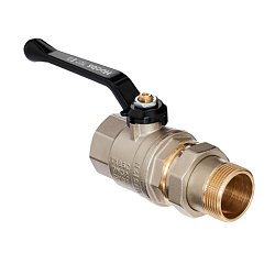 Кран шаровой Hoobs ORION 15124H, с американкой, НР/ВР, 1'', с алюминиевым рычагом