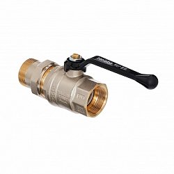 Кран шаровой Hoobs ORION 15124H, с американкой, НР/ВР, 1'', с алюминиевым рычагом