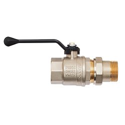 Кран шаровой Hoobs ORION 15124H, с американкой, НР/ВР, 1'', с алюминиевым рычагом