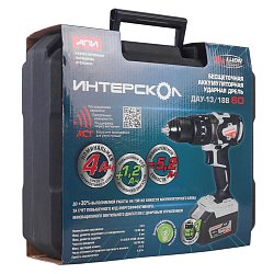 Аккумуляторная ударная дрель-шуруповерт Интерскол ДАУ-13/18В 574.4.1.70