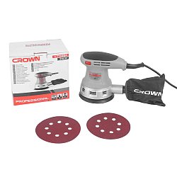 Шлифмашина эксцентриковая Crown CT13394 (сетевая, мощность 240 Вт, амплитуда колебаний 2 мм)