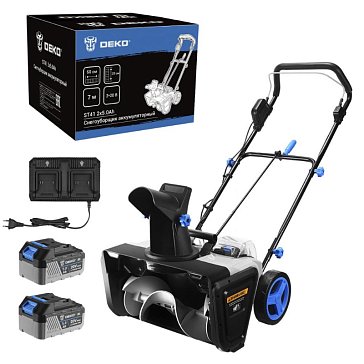 Изображение товара Снегоуборщик аккумуляторный Deko ST41 085-4445, 2*20В, 2*5.0 Ач, 50 см, 2 фары