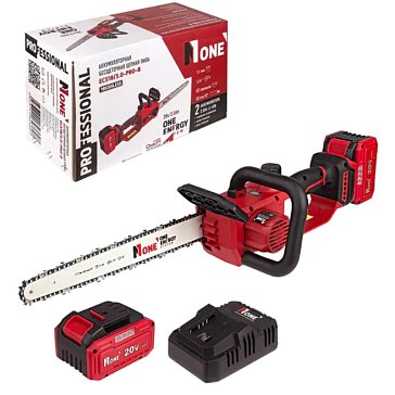Изображение товара Аккумуляторная цепная пила Number One ECS18/3.0-PRO-B с 2 аккумуляторами 20V