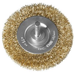 Щетка для дрели Атака N054 (75 мм, гофрированная латунь)