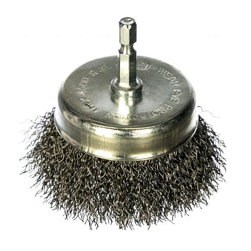 Изображение товара Щетка для дрели Атака N085 22389, диаметр 75 мм, сталь, гофрированная форма