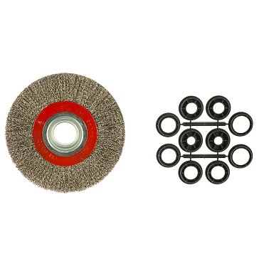 Изображение товара Щетка для точила Атака N183 34734, d-175, круглая, гофрированная, нержавеющая сталь