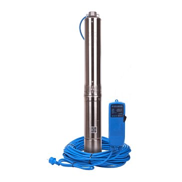 Изображение товара Насос скважинный Aquario ASP1,8E-50-90(P) 3405, с плавным пуском, с встроенным конденсатором, кабель 50м
