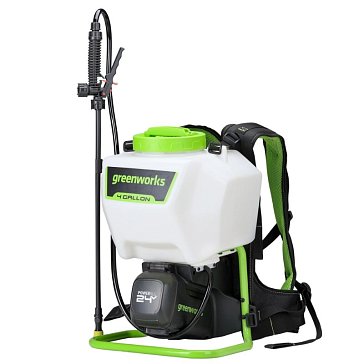 Изображение товара Опрыскиватель аккумуляторный Greenworks G24BPSII 24В VT с 1 аккумулятором и зарядным