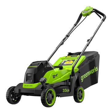 Изображение товара Аккумуляторная газонокосилка Greenworks GD24LM331 24В 33 см с травосборником