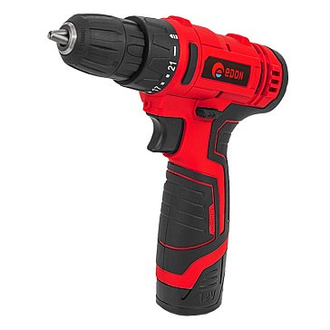 Изображение товара Аккумуляторная дрель-шуруповерт Edon AD-1201 12В 30Нм кейс подсветка