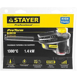 Газовая горелка Stayer ProTerm 55582 на баллон, "PROFESSIONAL", с пьезоподжигом, 1300С