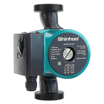 Изображение товара Циркуляционный насос Shinhoo BASIC S 32-4S 180 для отопления и теплого пола