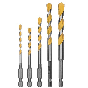 Изображение товара Набор сверл Denzel Multi cut 706016 4-10 мм 5 шт универсальное для дерева металла бетона
