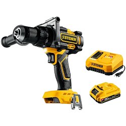 Дрель-шуруповерт бесщеточная ударная Steher CBS-165-21, 20 В, 165 Н·м, 1 АКБ LMS (2 А·ч)