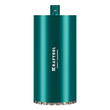 Изображение товара Алмазная коронка по железобетону Kraftool DIAMOND 29825-200, 200 мм, 450 мм, 1 1/4", лазерная сварка сегментов