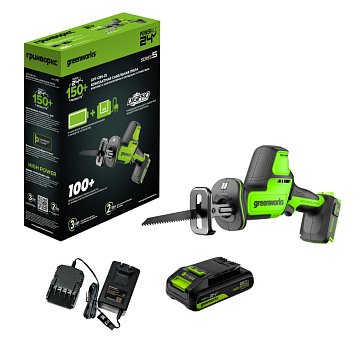 Изображение товара Аккумуляторная сабельная пила Greenworks GPT-CRS-25 24V с LED и пультом управление