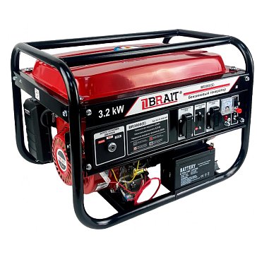Изображение товара Бензиновый генератор Brait BR3800-CU(Е) 3.2 кВт электростартер Россия