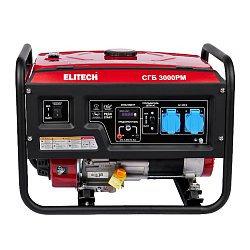 Генератор бензиновый Elitech СГБ 3000РМ 205550, 4-т, мак 2.8/ном 2.5 кВт,230В-11А