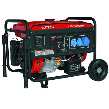 Изображение товара Генератор бензиновый Elitech СГБ 8000ЕАМК 206106 6 кВт мобильный
