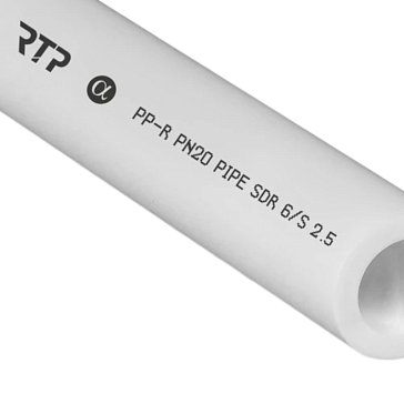 Изображение товара Труба полипропиленовая Rtp PPR 10301 PN20 20х3,4 мм, 4 м, белый