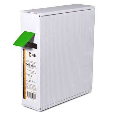Изображение товара Термоусадочная трубка КВТ Т-BOX-6/3 зеленая 10м для электропроводки