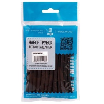 Изображение товара Набор термоусадочных трубок КВТ Монохром 6/3 73649 для электропайки и изоляции