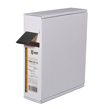 Изображение товара Термоусадочная трубка КВТ Т-BOX-20/10 10м черная для электромонтажа и изоляции