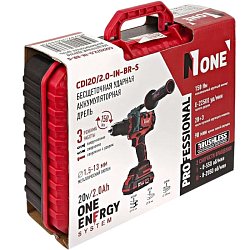 Дрель аккумуляторная ударная бесщеточная №1 CDI 20/3.0-IN-BR-S, 20V, 3,0A/h,150Hm, 2 аккумулятора, 2 скорости, 3 режима защиты от обратного удара, кейс