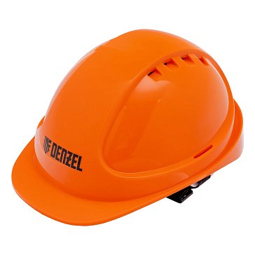 Изображение товара Каска защитная ударопрочная Denzel 89206, ABS/PC, плавная регулировка, модель «Форвард» (К-05),оранжевый