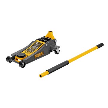 Изображение товара Домкрат гидравлический подкатной Denzel 51252, 2,5 т, 85-430 мм, быстрый подъем, низкий подхват, профессиональный