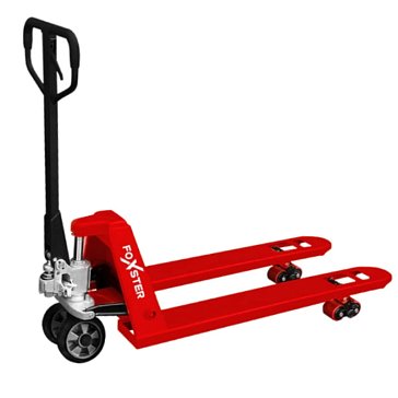 Изображение товара Гидравлическая тележка Foxster AC 30 АБ-00008167, 3000 кг, 1150х550 мм, резиновое колесо, дв. пол. ролик, красная