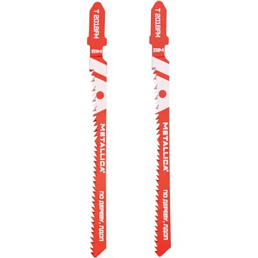 Изображение товара Пилки для лобзика Metallica Ultra T201BFM 908952, 100/75 мм, шаг 2 мм, BiM, встреч/зуб, крив/рез, дер/ЛДСП, 2 шт