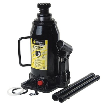 Изображение товара Домкрат гидравлический Эврика ER-80151, бутылочный, с клапаном, 15т, ремкомплект (выс. подъема 230-435мм)