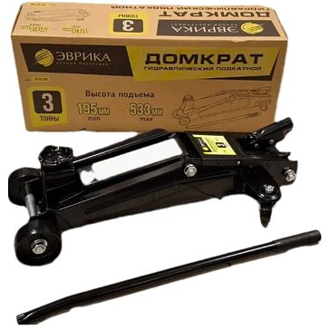 Изображение товара Домкрат гидравлический Эврика ER-82108, подкатной, 3т, высота подъема 195-533 мм