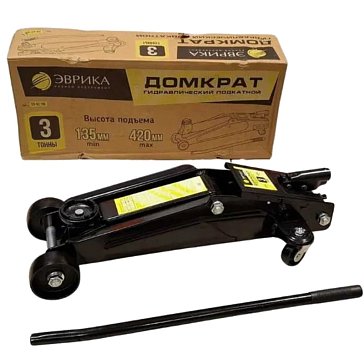 Изображение товара Домкрат гидравлический Эврика ER-82109, подкатной, 3т, высота подъема 135-420 мм
