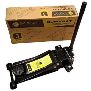 Изображение товара Домкрат гидравлический Эврика ER-81060, подкатной, 3т, низкопрофильный, двухпоршневой, с быстрым подъемом+резиновой накладкой, высота подъема 72-505 мм