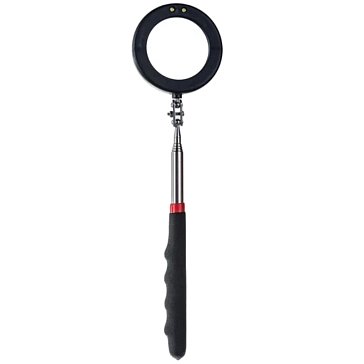 Изображение товара Зеркало Эврика ER-53035, телескопическое, круглое, с подсветкой, с резиновой ручкой, 50.8 мм, длина 87.5 см