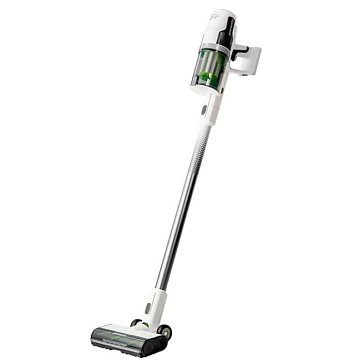 Изображение товара Пылесос вертикальный аккумуляторный Greenworks SV24360 4702107UA, 24V, б/щет, 250 Вт, 17 кПа, 3 насадки, LED, белый+серебро, 1х2Ач и ЗУ