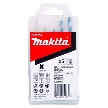 Изображение товара Набор сверл по дереву и металлу SDS-plus Makita B-57532, 5 шт
