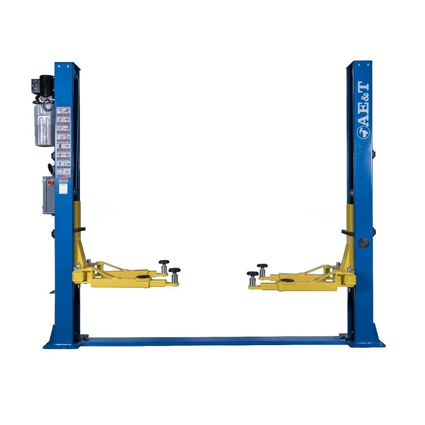 Подъемник электрогидравлический двухстоечный Т4B AE&T (220В), грузоподъемность 4 т., высота подъема 1800 мм