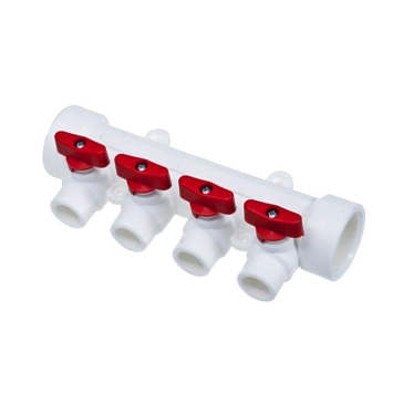 Изображение товара Коллектор Tebo 32x20x4 выхода, красный 015091213