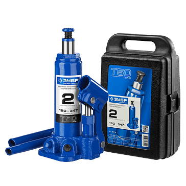 Изображение товара Домкрат гидравлический бутылочный Зубр Профессионал 2т, кейс, 180-347мм