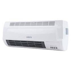 Настенный тепловентилятор керамический Oasis NTB-20 (мощность 2000 вт, вес 1.7 кг, таймер отключения)