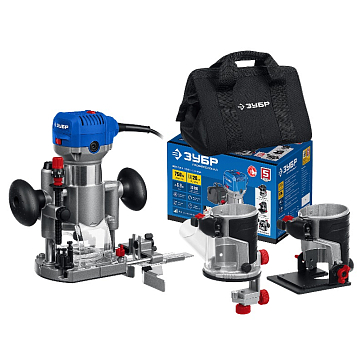 Изображение товара Фрезер кромочный Зубр ФПК-750Н (750 Вт, сумка, 3 основания)