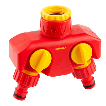 Изображение товара Двухканальный распределитель Grinda 3/4 и 1 дюйм пластиковый