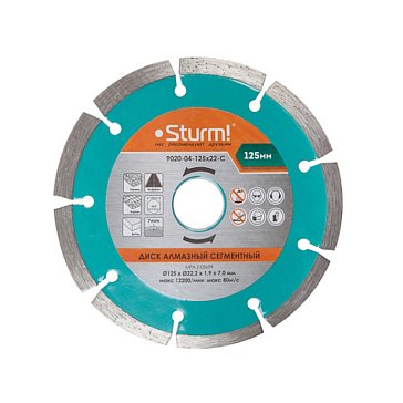 Изображение товара Алмазный диск Sturm 9020-04-125x22-C для резки камня и бетона