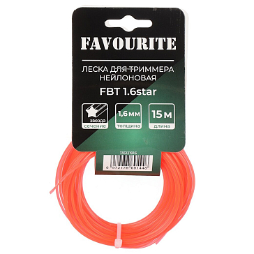 Изображение товара Леска для триммера Favourite FBT 1.6star, 1,6 мм, 15 м, звезда
